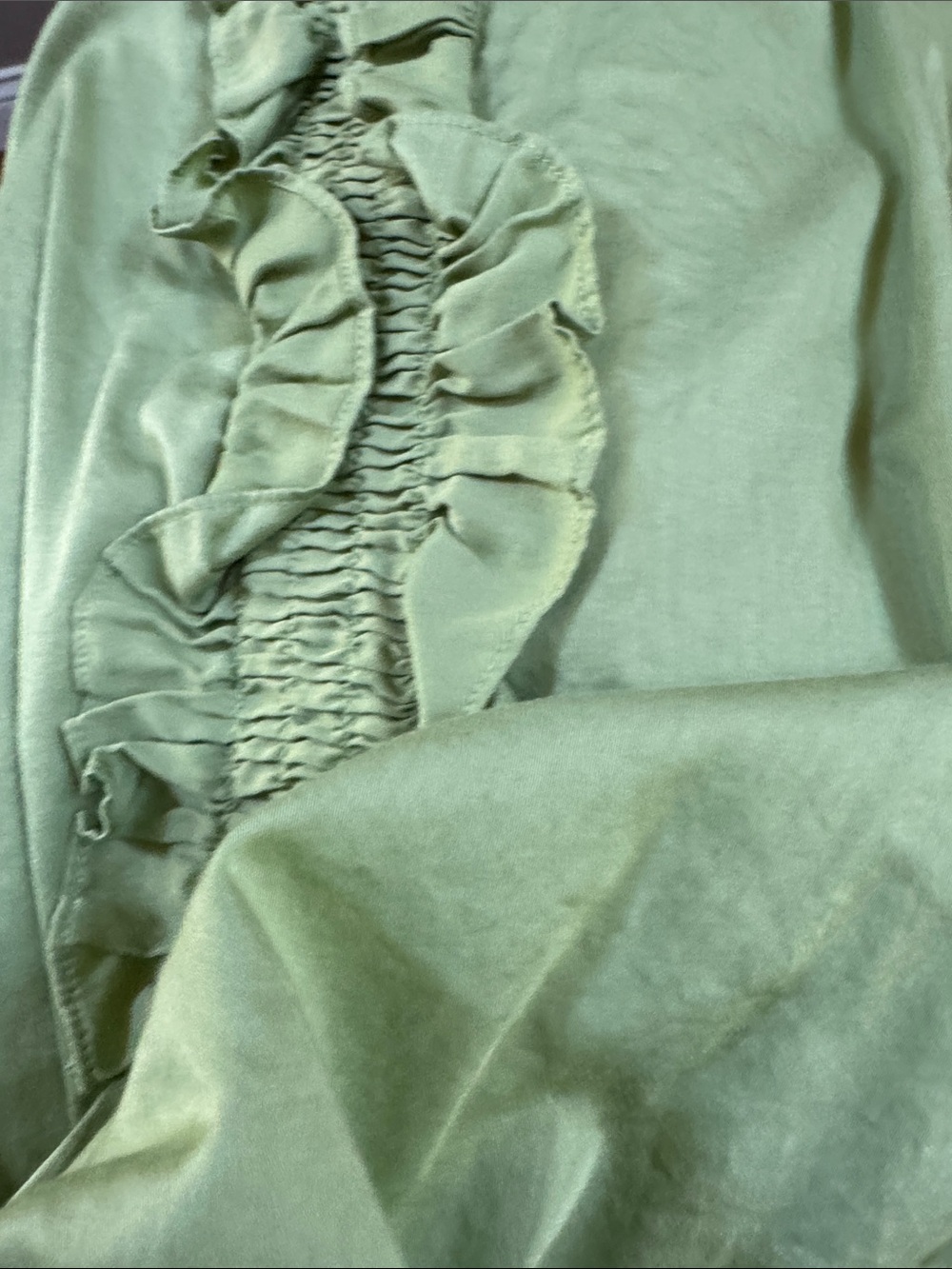 Talbots Green Ruffle Front Sleeveless Tank